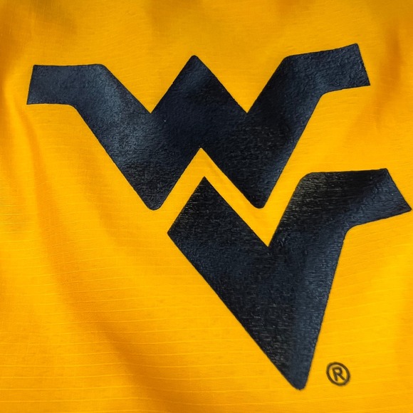 NIKE WVU Mountaineers Jacket Mens Size XL Yellow Half Zip Windbreaker College - Picture 3 of 16